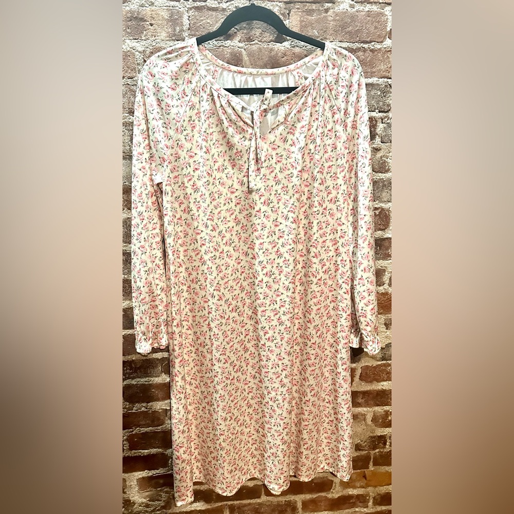 Floral pink beige dress